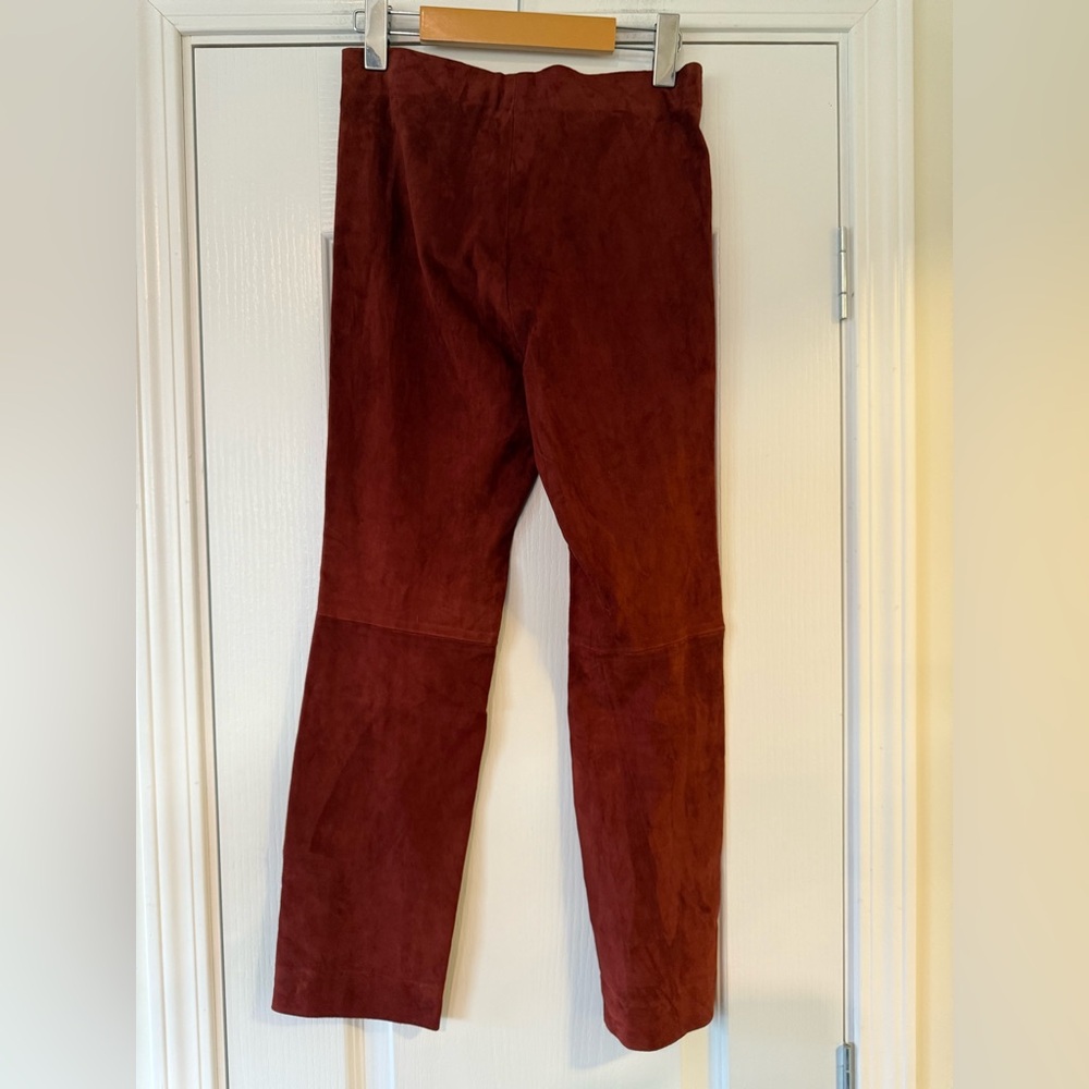 Vince Stretch Suede Split Hem Crop Jasper - Picture 11 of 15